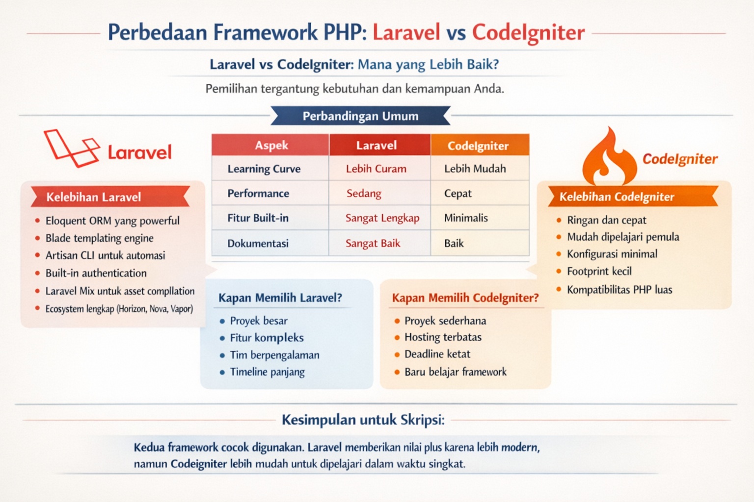 Perbedaan Framework PHP: Laravel vs CodeIgniter