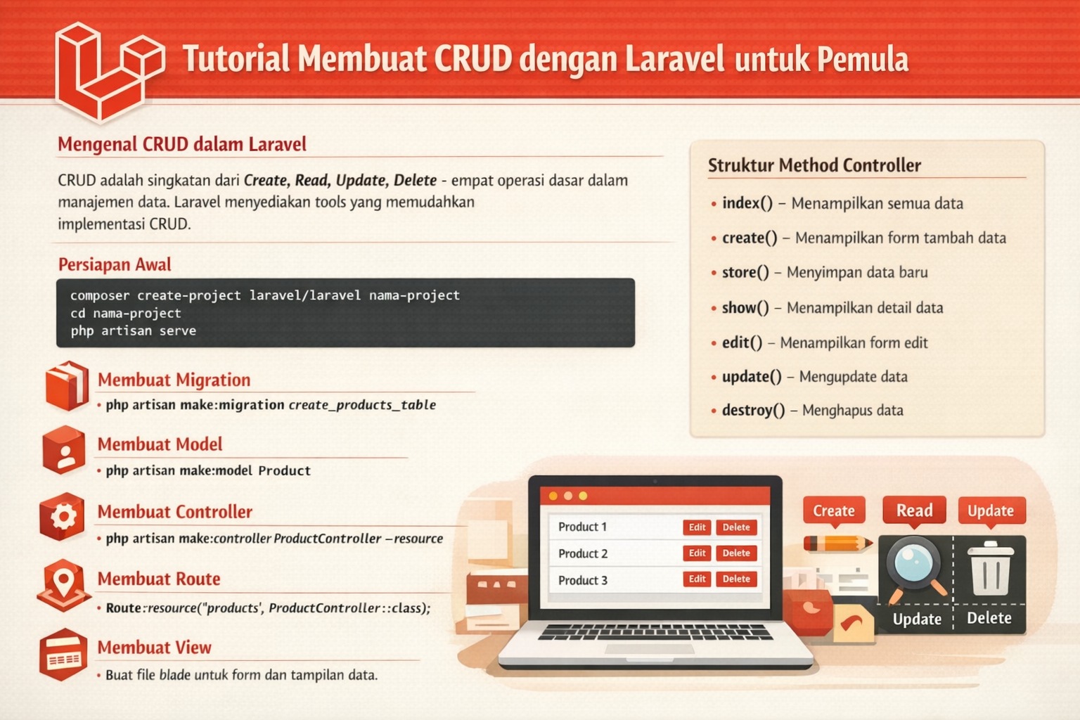 Tutorial Membuat CRUD dengan Laravel untuk Pemula