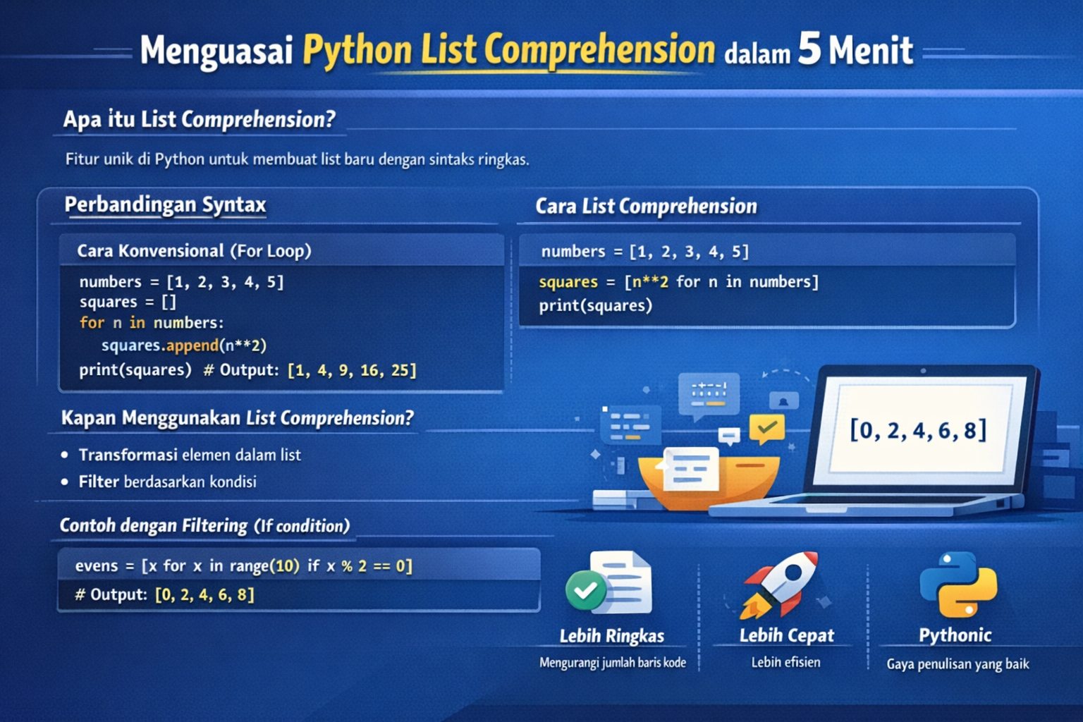 Menguasai Python List Comprehension dalam 5 Menit