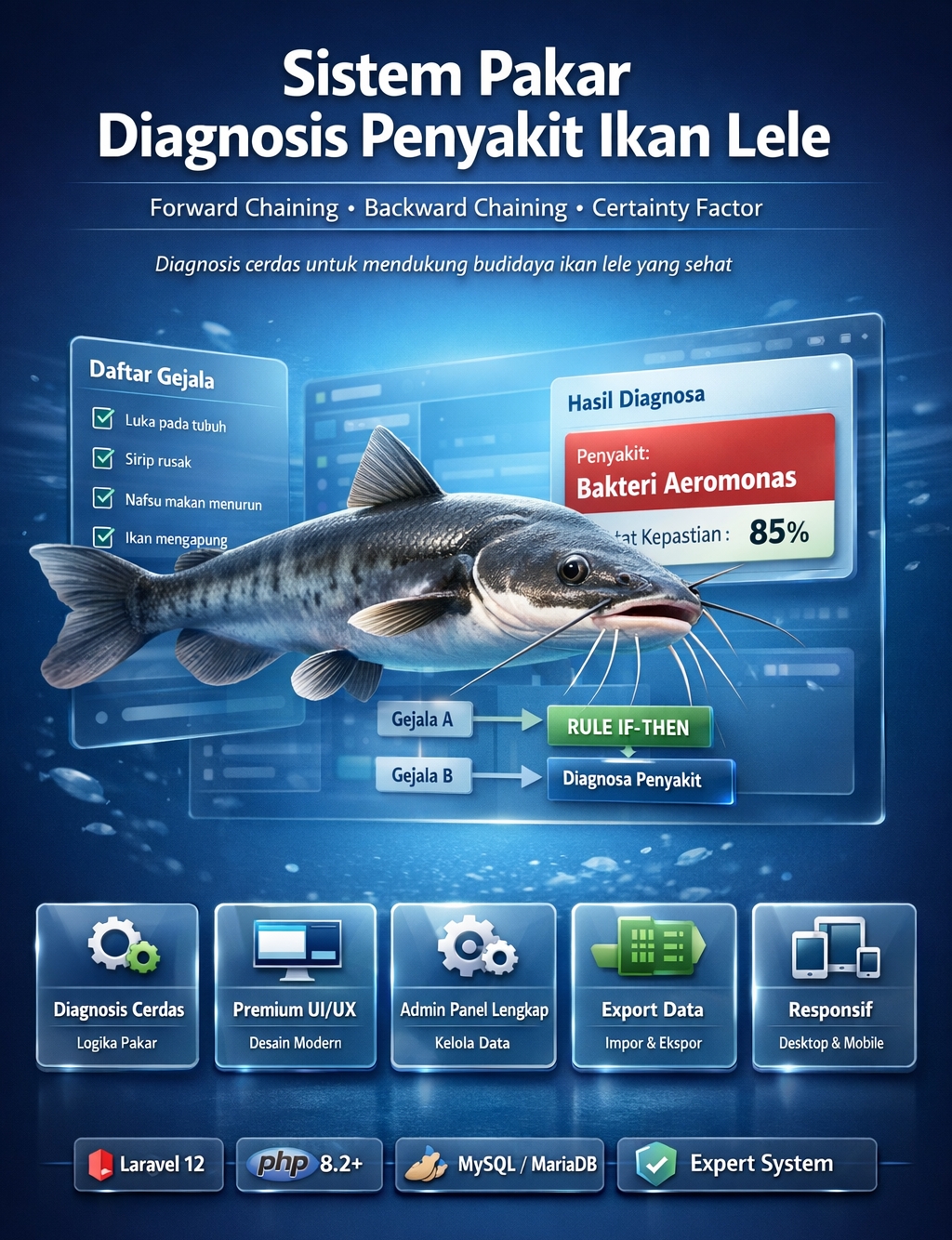 Forward Chaining, Backward Chaining & Certainty Factor - Diagnosis Penyakit Ikan Lele