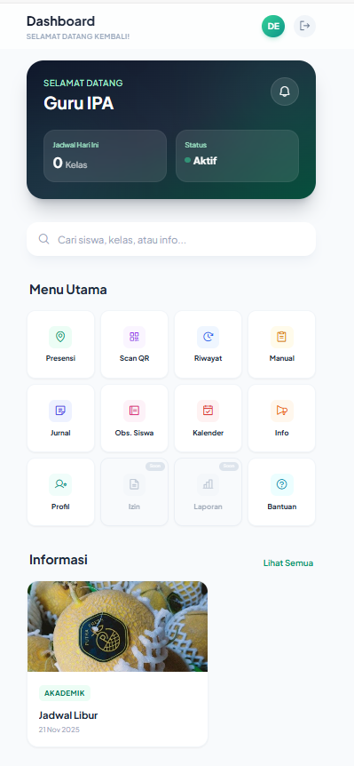 Aplikasi Presensi Sekolah Untuk Guru dan Murid
